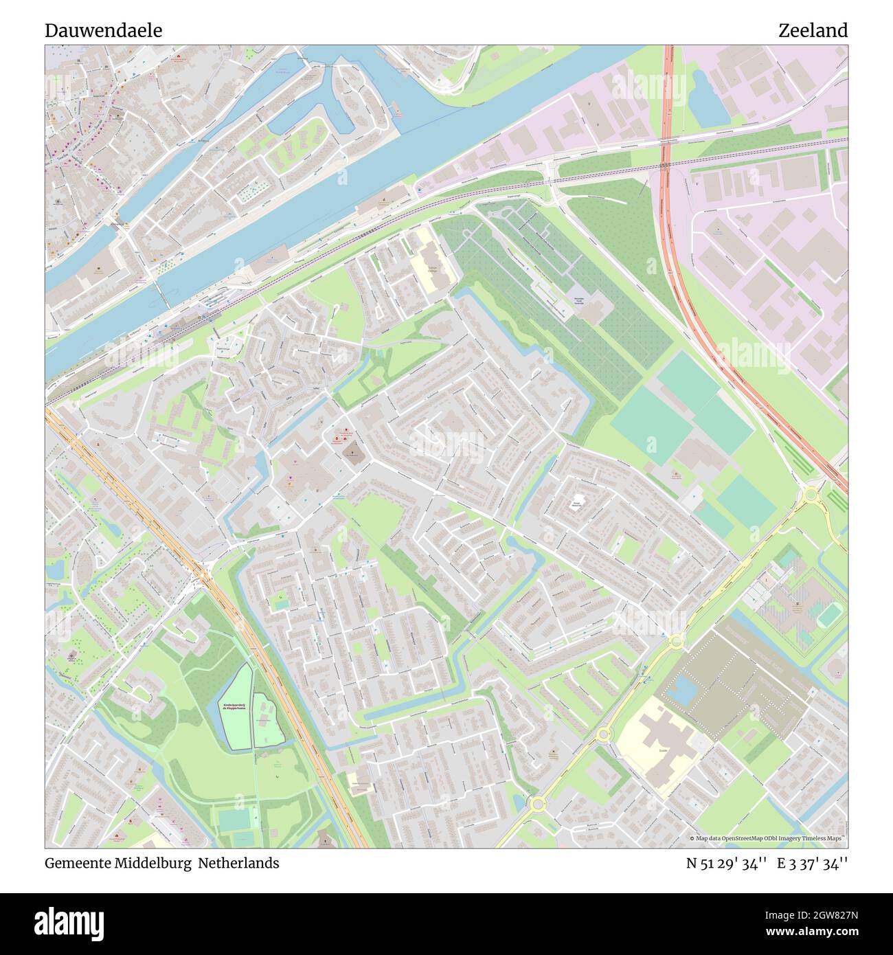 Dauwendaele, Gemeente Middelburg, Netherlands, Zeeland, N 51 29' 34'', E 3  37' 34'', map, Timeless Map published in 2021. Travelers, explorers and  adventurers like Florence Nightingale, David Livingstone, Ernest  Shackleton, Lewis and