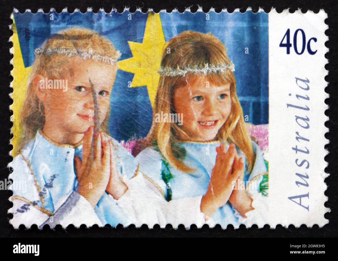 AUSTRALIA - CIRCA 1997: a stamp printed in the Australia shows Children in Christmas Nativity Pageant, circa 1997 Stock Photo