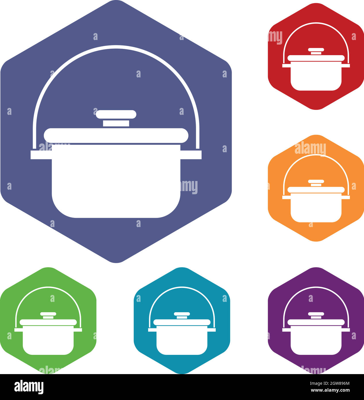 Cooking cauldron icons set Stock Vector Image & Art - Alamy