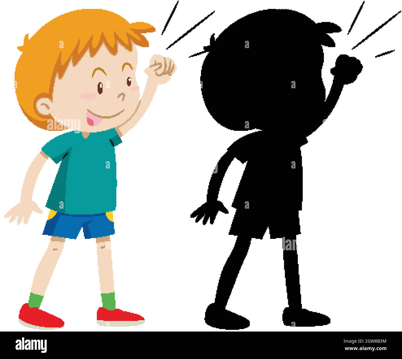 Cartoon illustration two boys fighting hi-res stock photography and images  - Alamy
