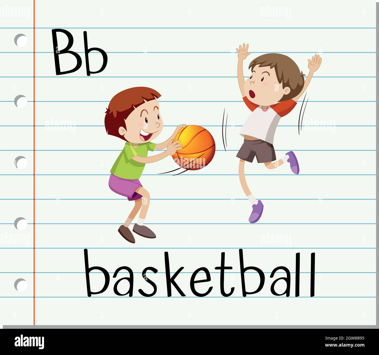 Letter B is for basketball Stock Vector