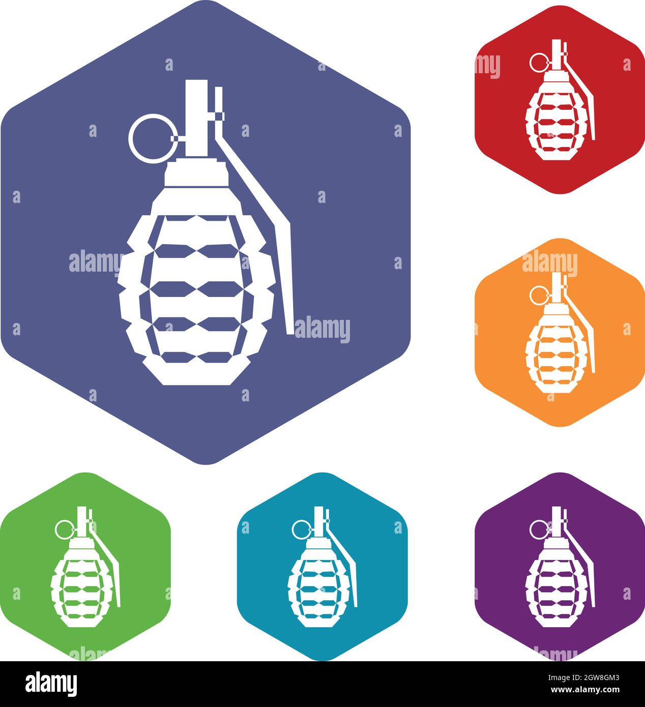 Hand grenade, bomb explosion icons set Stock Vector Image & Art - Alamy