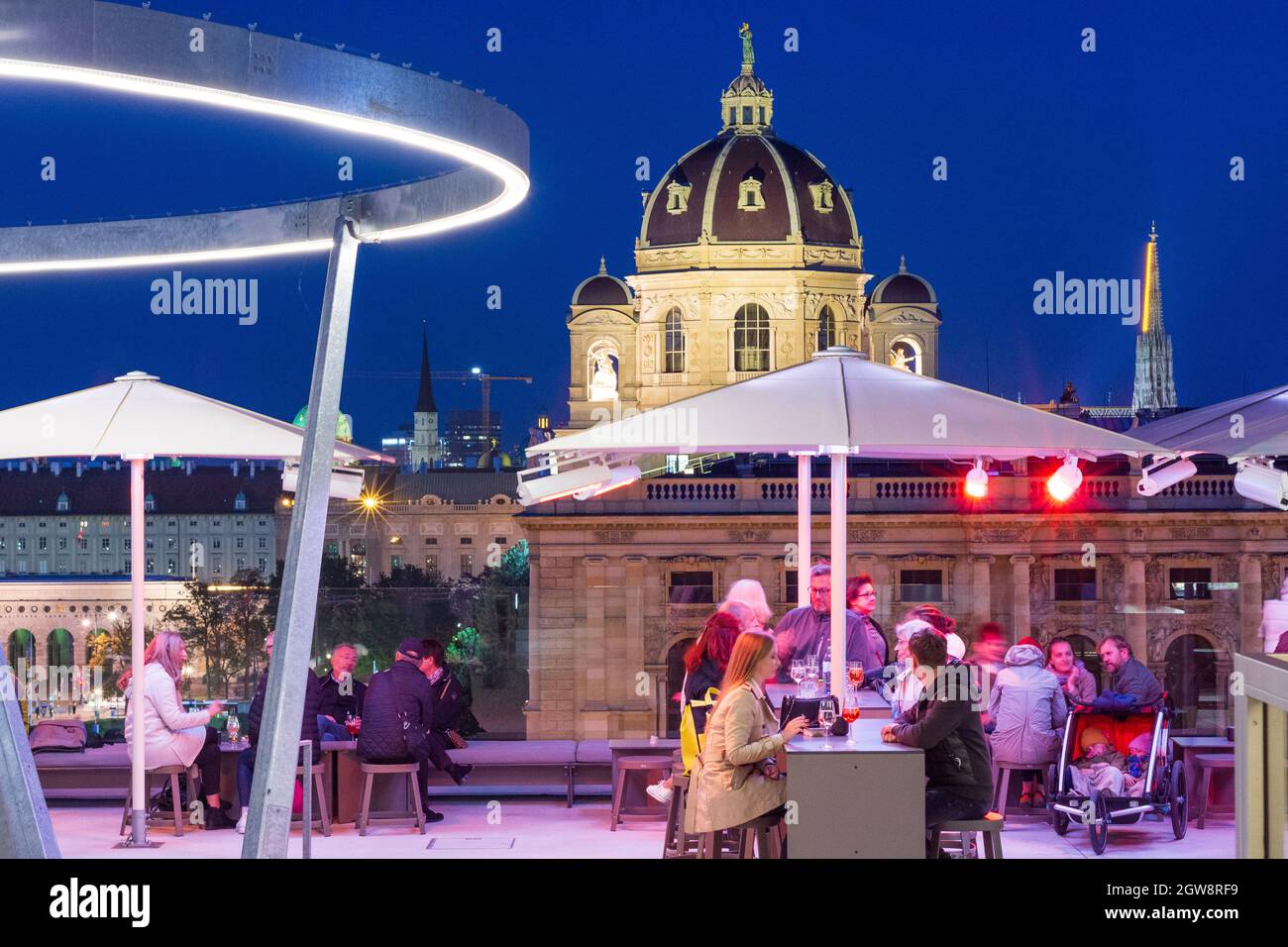 Wien, Vienna: MQ Libelle on roof of Leopold museum (below the glass ...