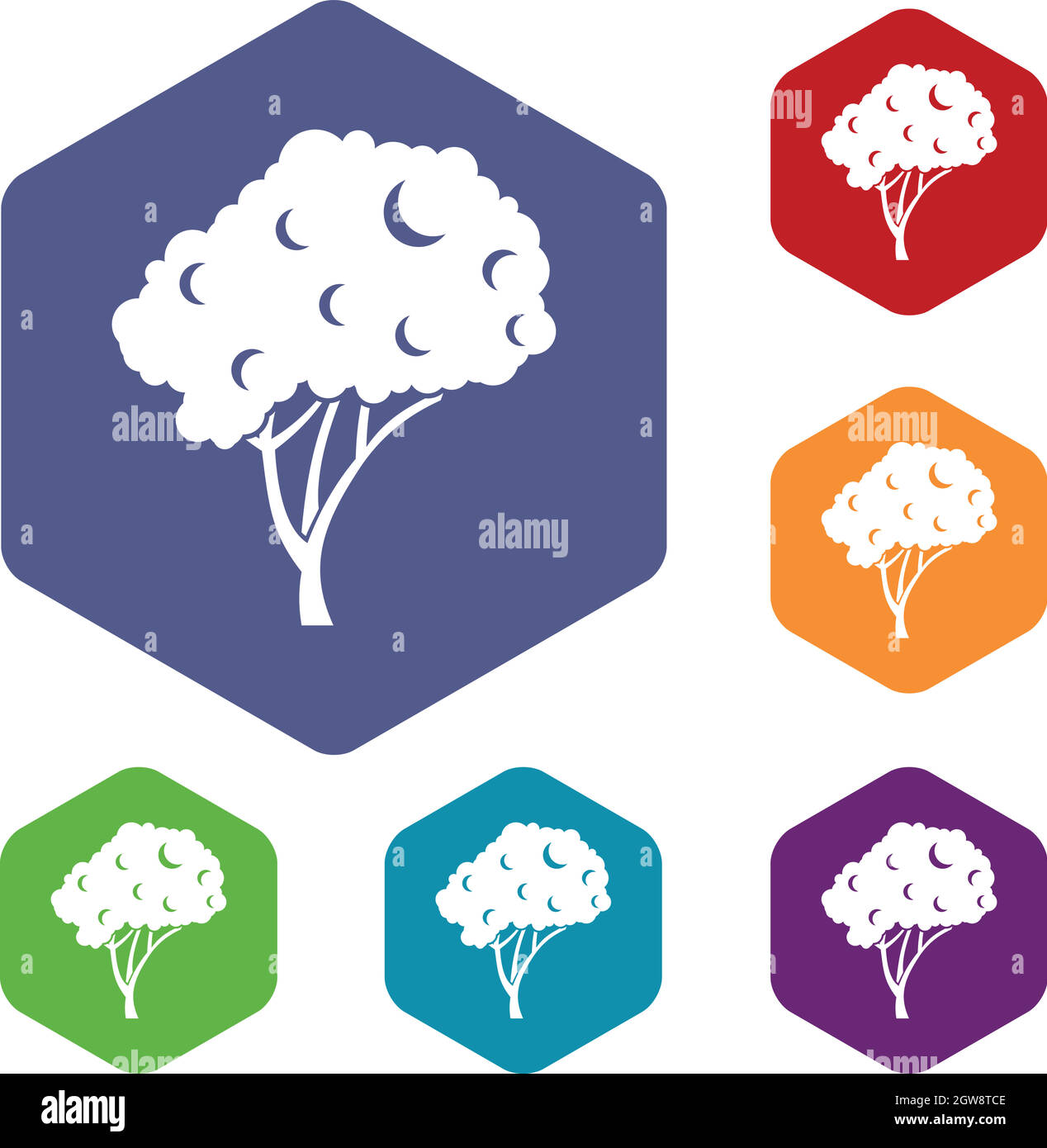 Tree icons set Stock Vector Image & Art - Alamy