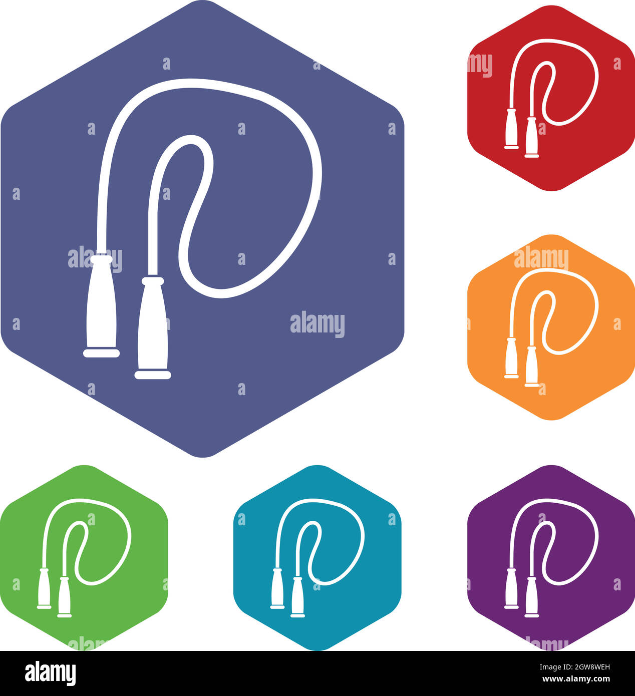 Skipping rope icons set Stock Vector