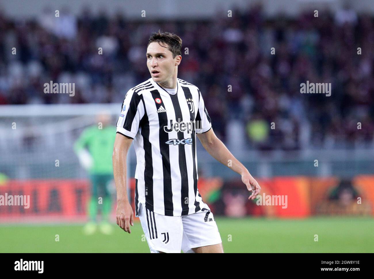 TORINO ITALY- October 2  Stadio Olimpico Grande Torino Federico Chiesa portrait during the Serie A match between Fc  Torino and Juventus Fc at Stadio Olimpico on October 2, 2021 in Torino, Italy. Credit: Christian Santi/Alamy Live News Stock Photo