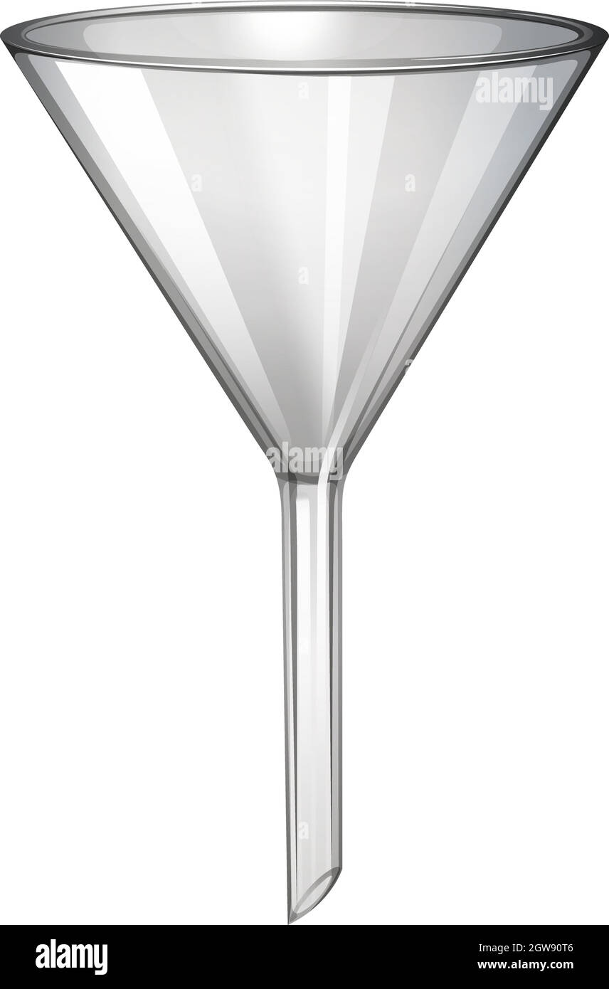Glass funnel on white Stock Vector Image & Art Alamy
