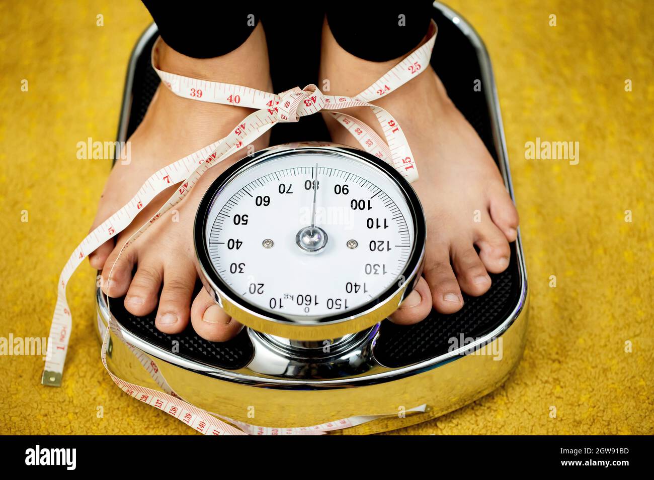 Weight Scales For Obese People Lose Weight Stock Photo Alamy