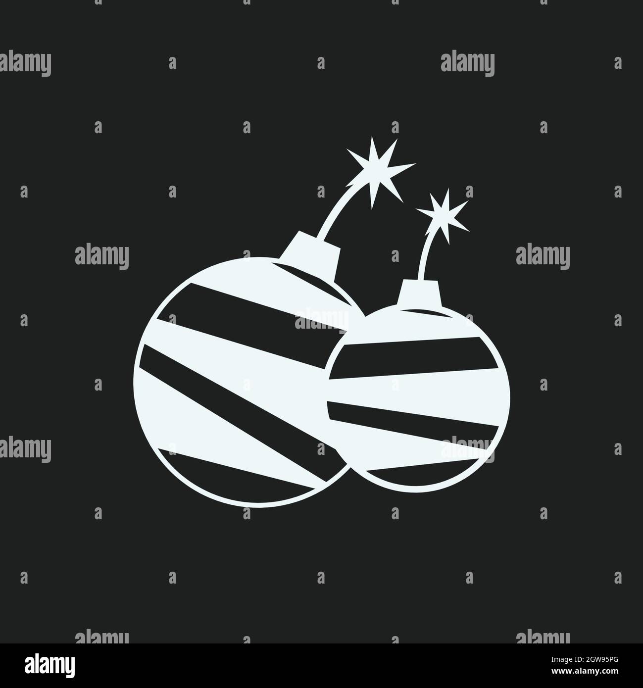 Bomb icon,vector illustration. Flat design style. vector bomb icon illustration isolated on Black background. Stock Photo