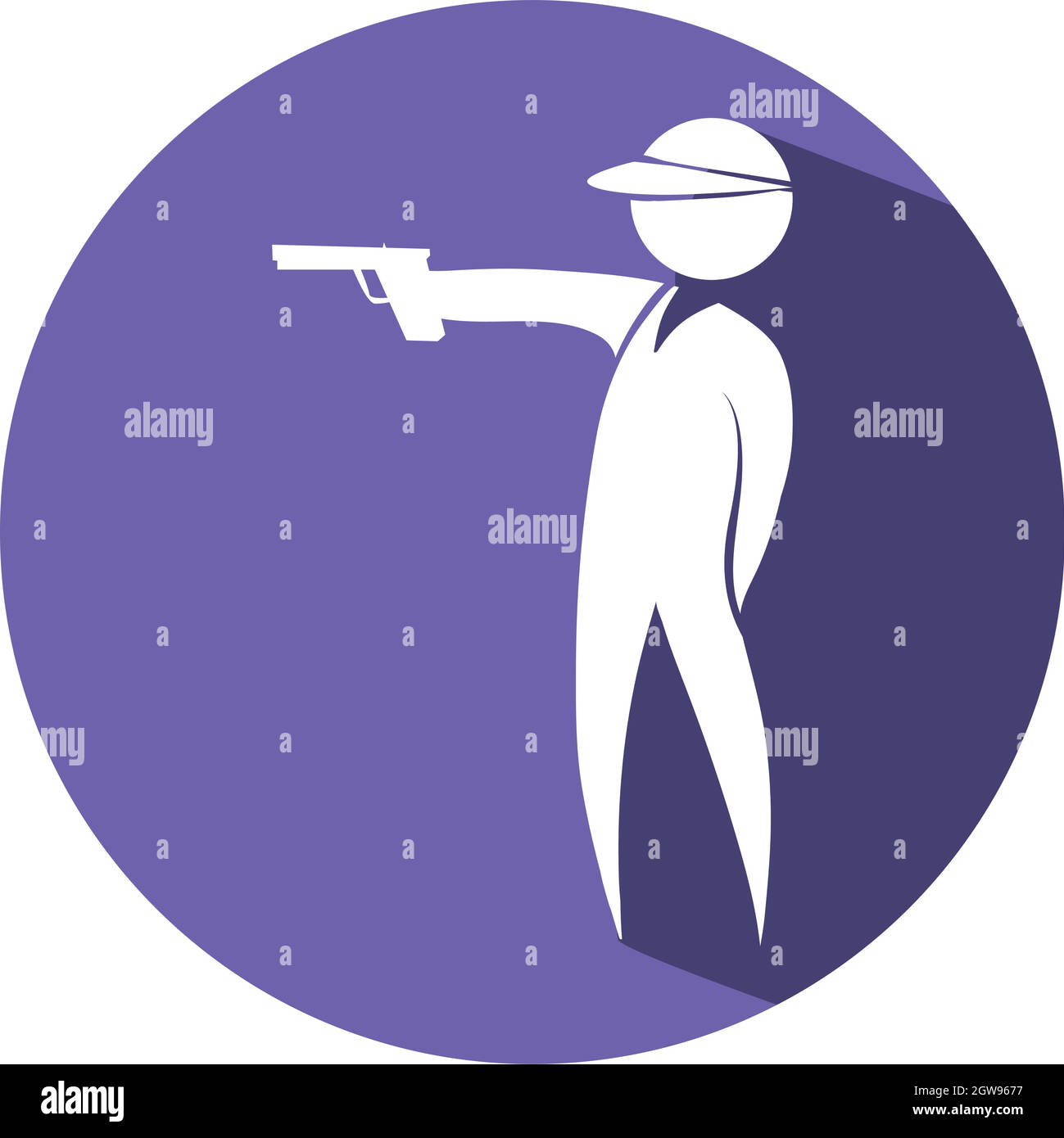 Shooting gun icon on round badge Stock Vector Image & Art Alamy