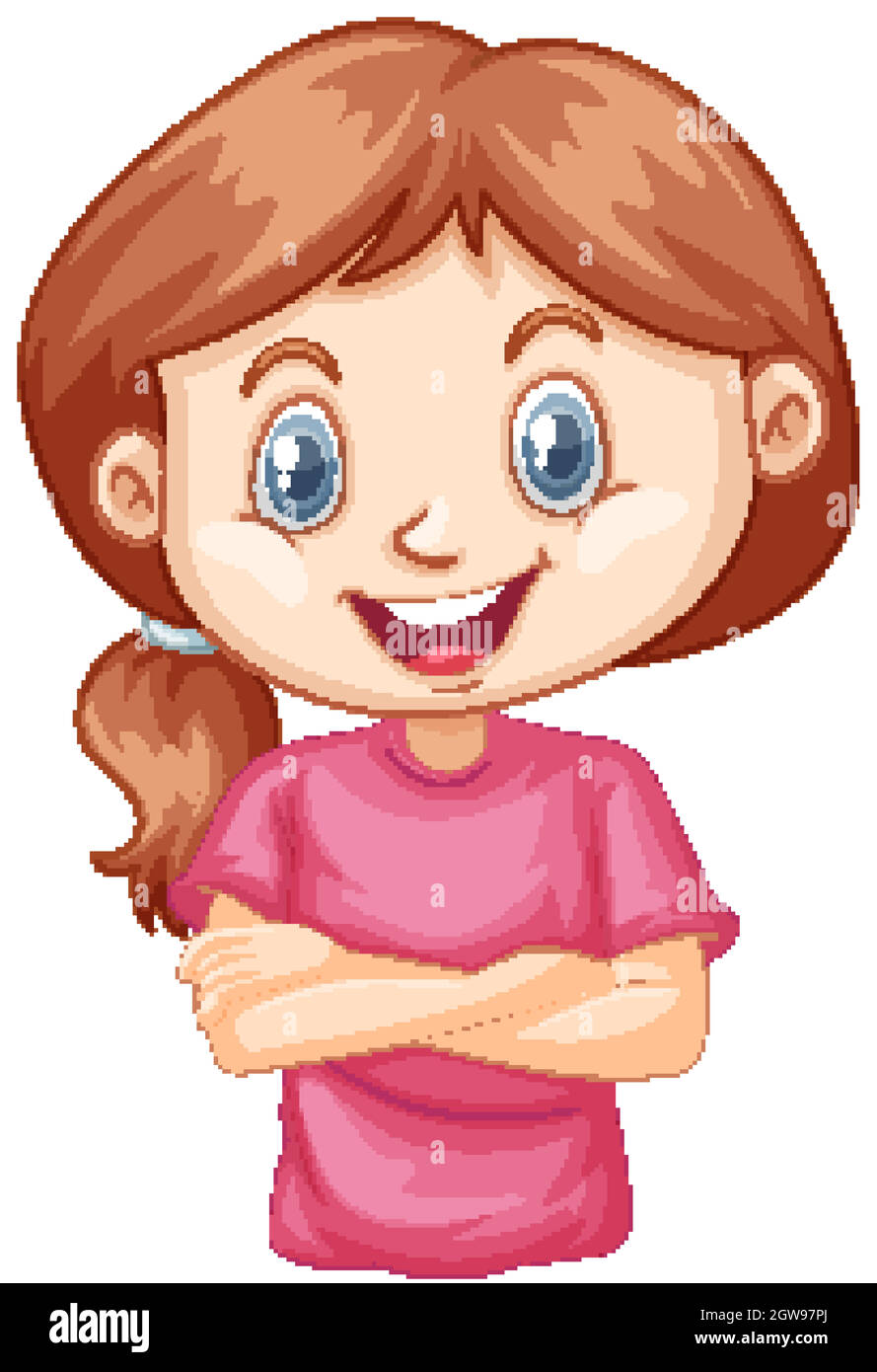 One happy girl in pink shirt Stock Vector Image & Art - Alamy