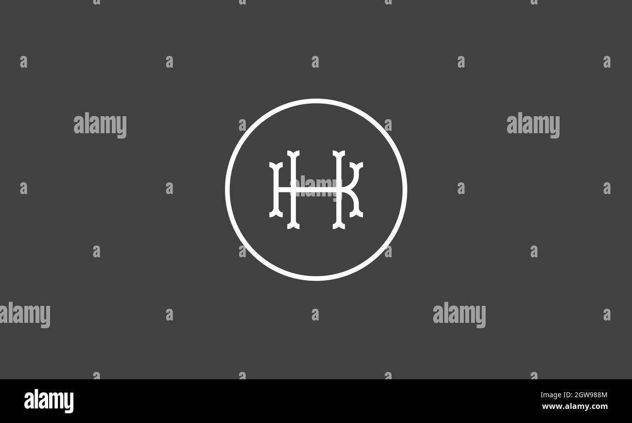 letters kh logo design with negative space effect for illustration use ...