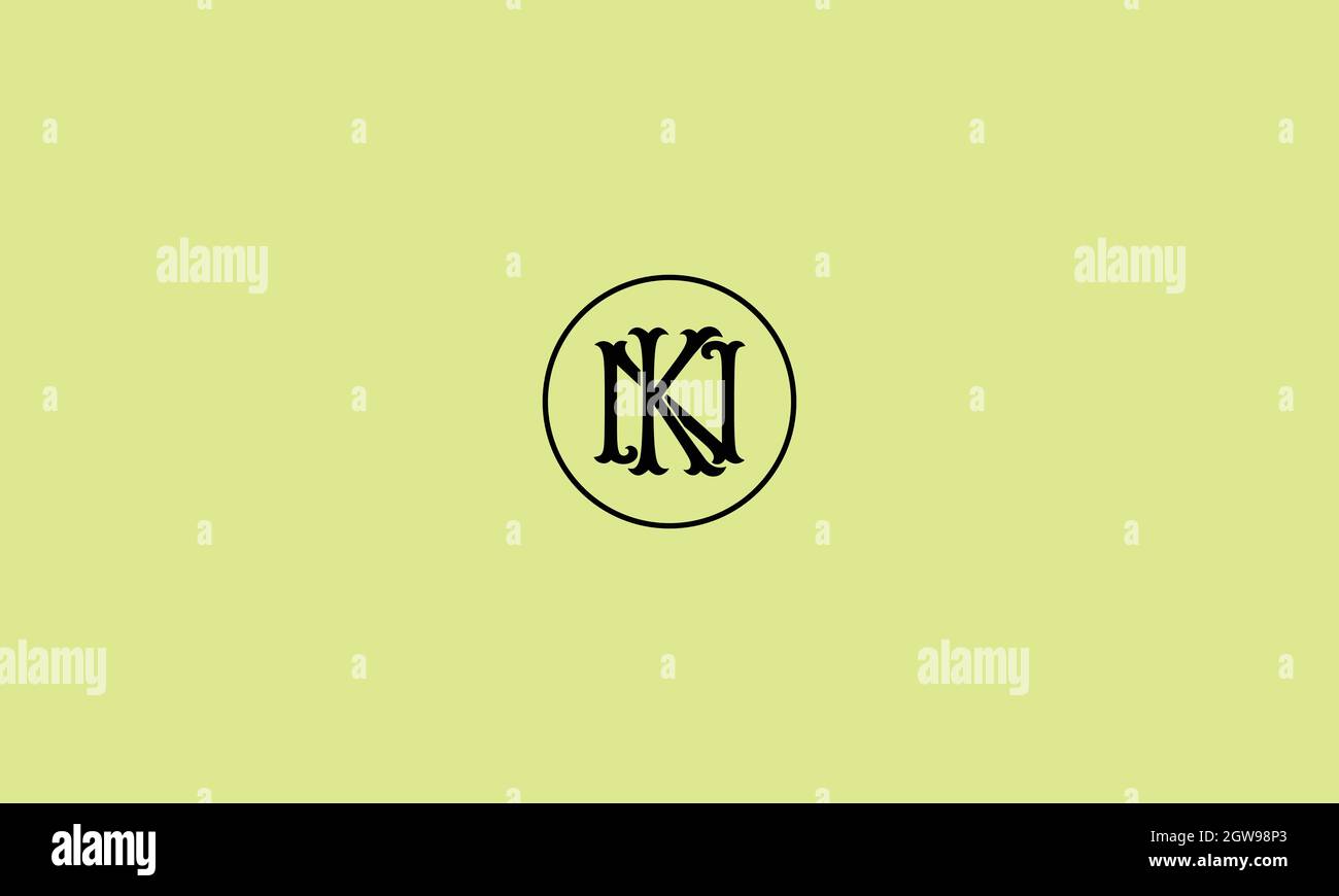 letters kn logo design with negative space effect for illustration use ...