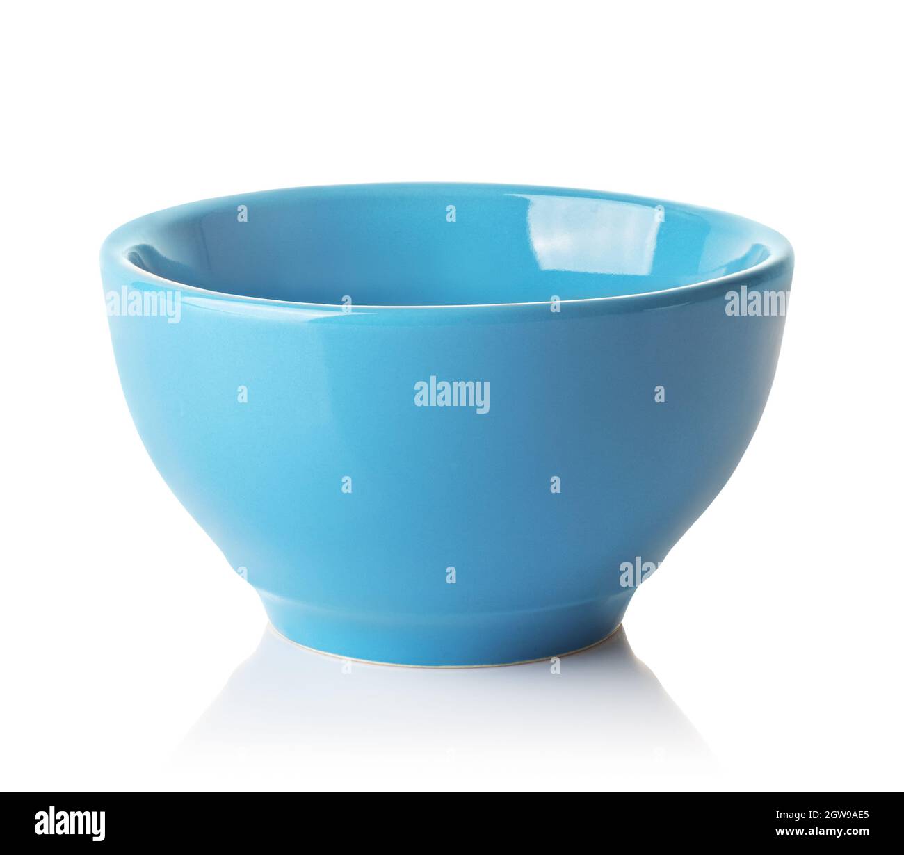 empty blue ceramic bowl isolated on white Stock Photo