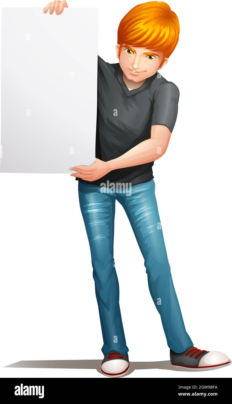 A man holding an empty signboard Stock Vector Image & Art - Alamy