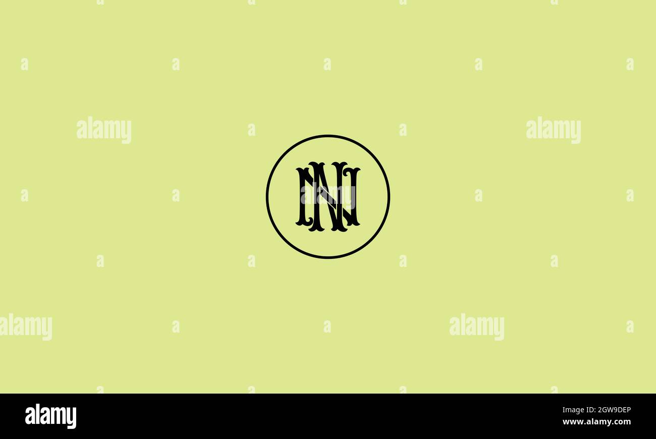 letters nn logo design with negative space effect for illustration use Stock Vector