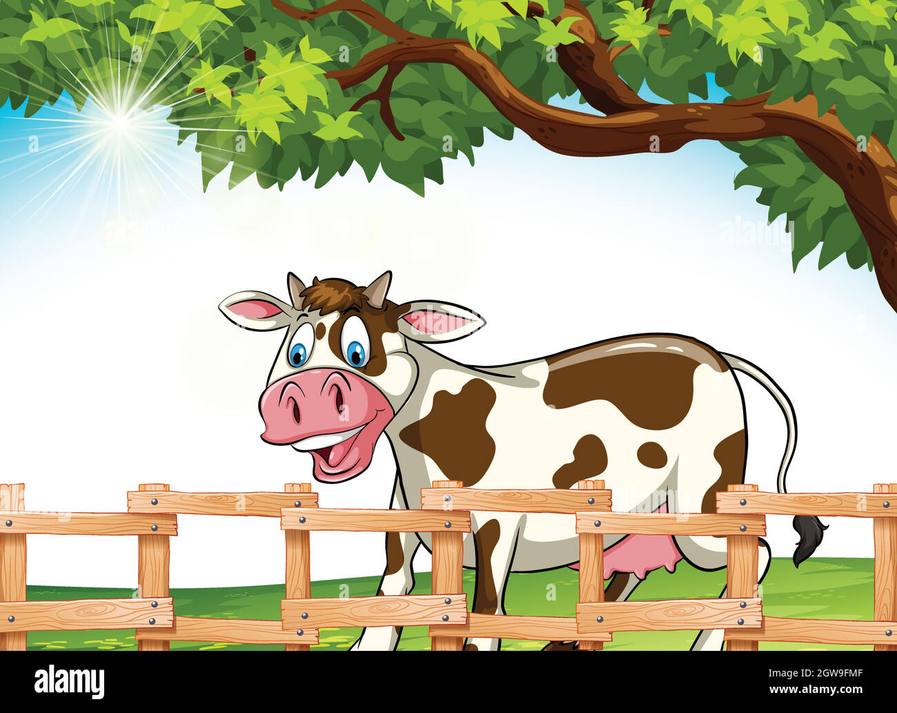 A cow smiling Stock Vector