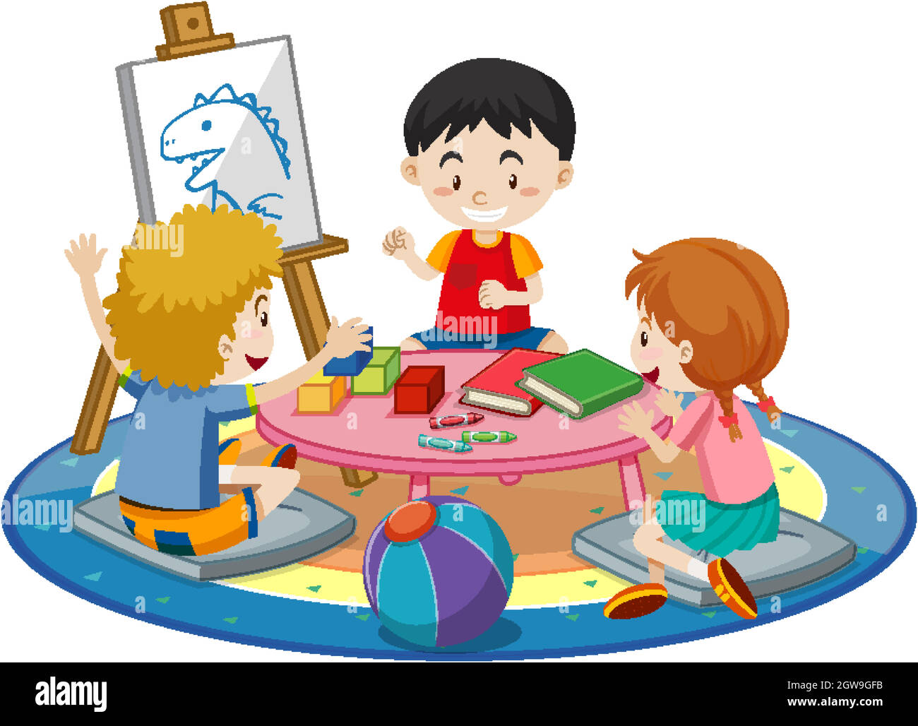 Kindergarten class active Stock Vector Images - Alamy