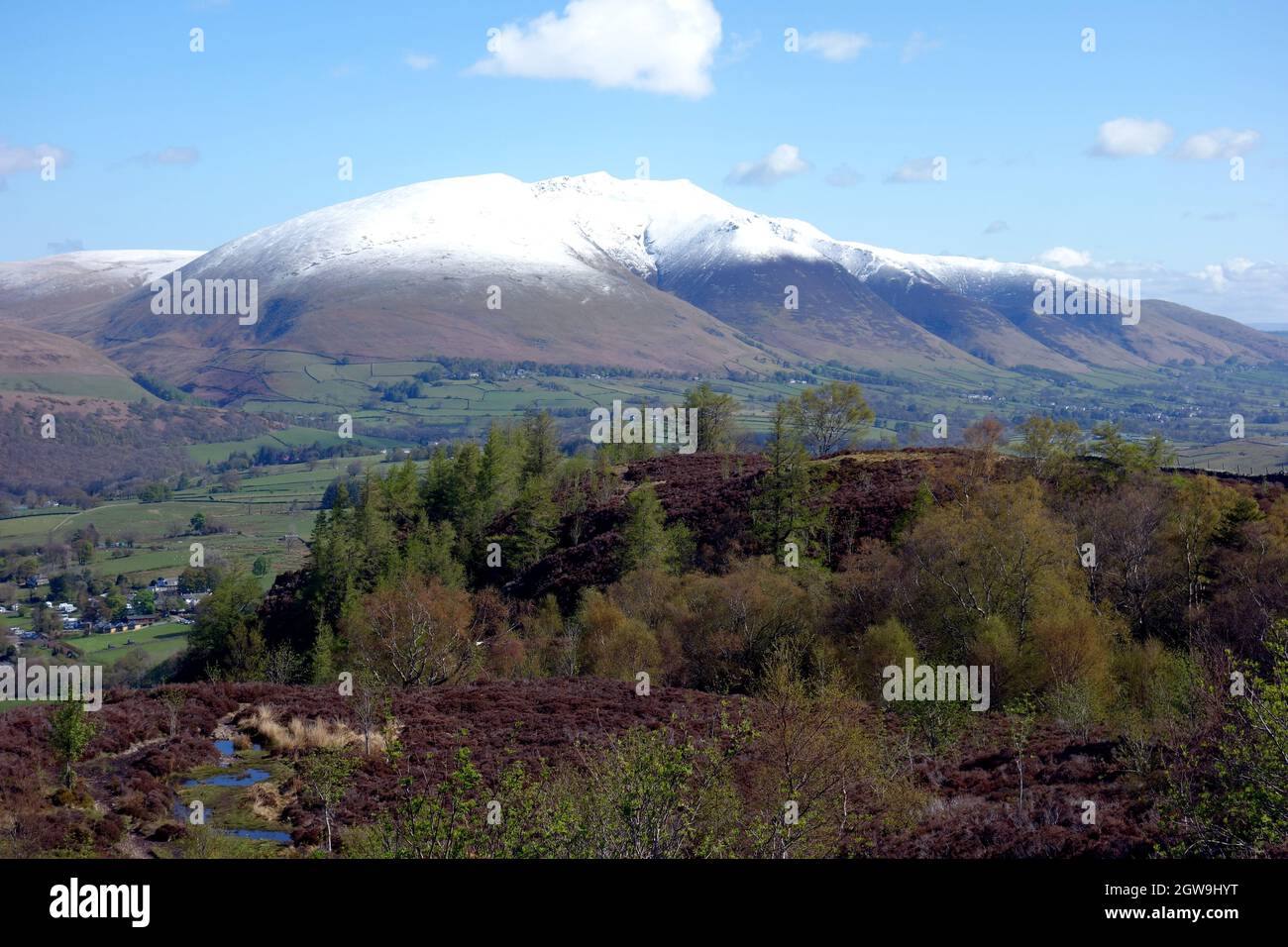 The Snow Covered 'Blencathra' (Saddleback) Mountain Range from the Top of 'Walla Crag' in the