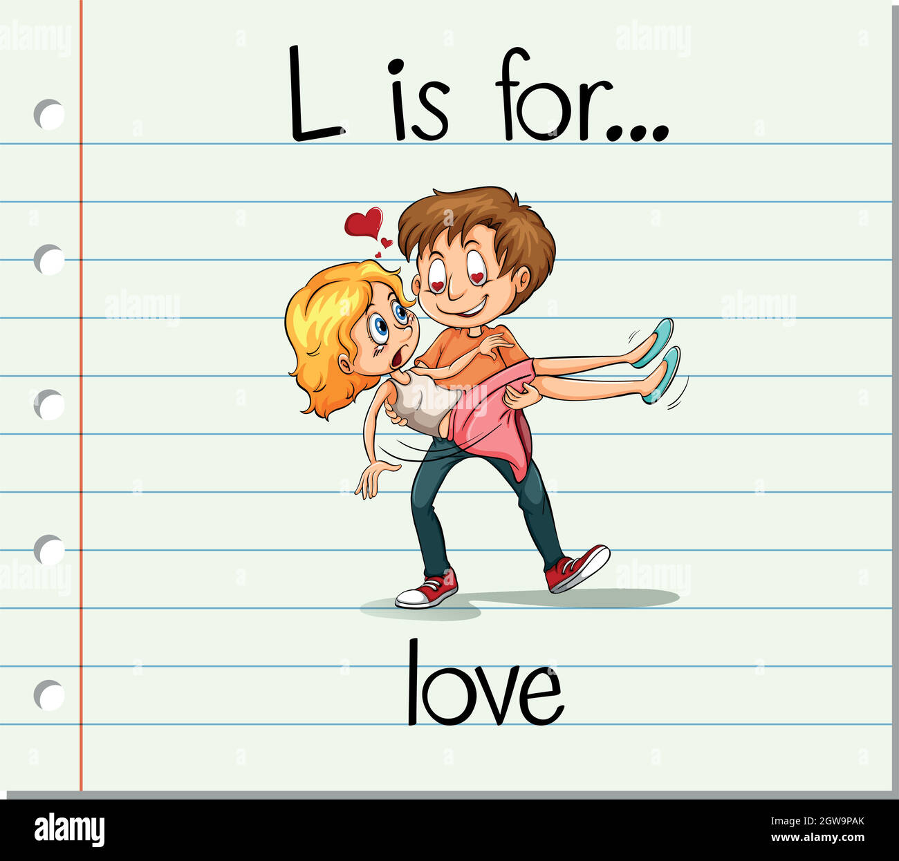 Flashcard letter l is for love stock vector image art alamy