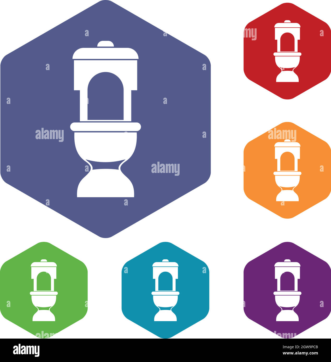 Toilet bowl icons set Stock Vector