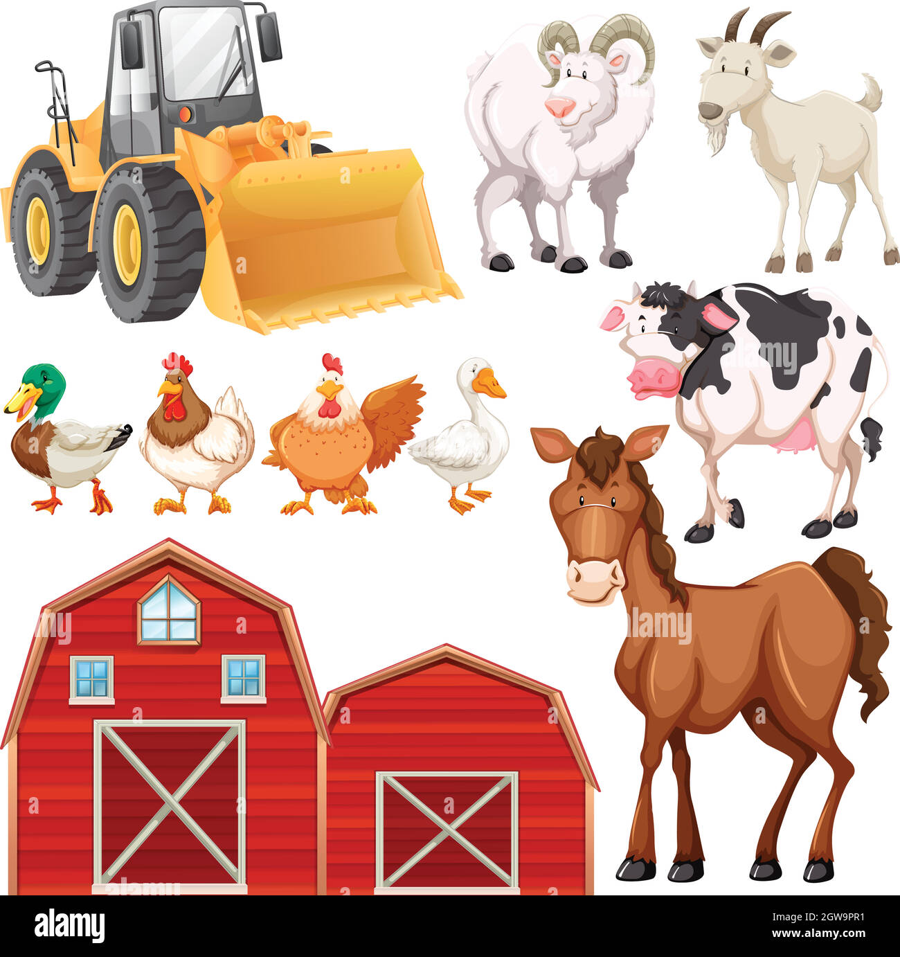 Set of farm animals and barns Stock Vector Image & Art - Alamy