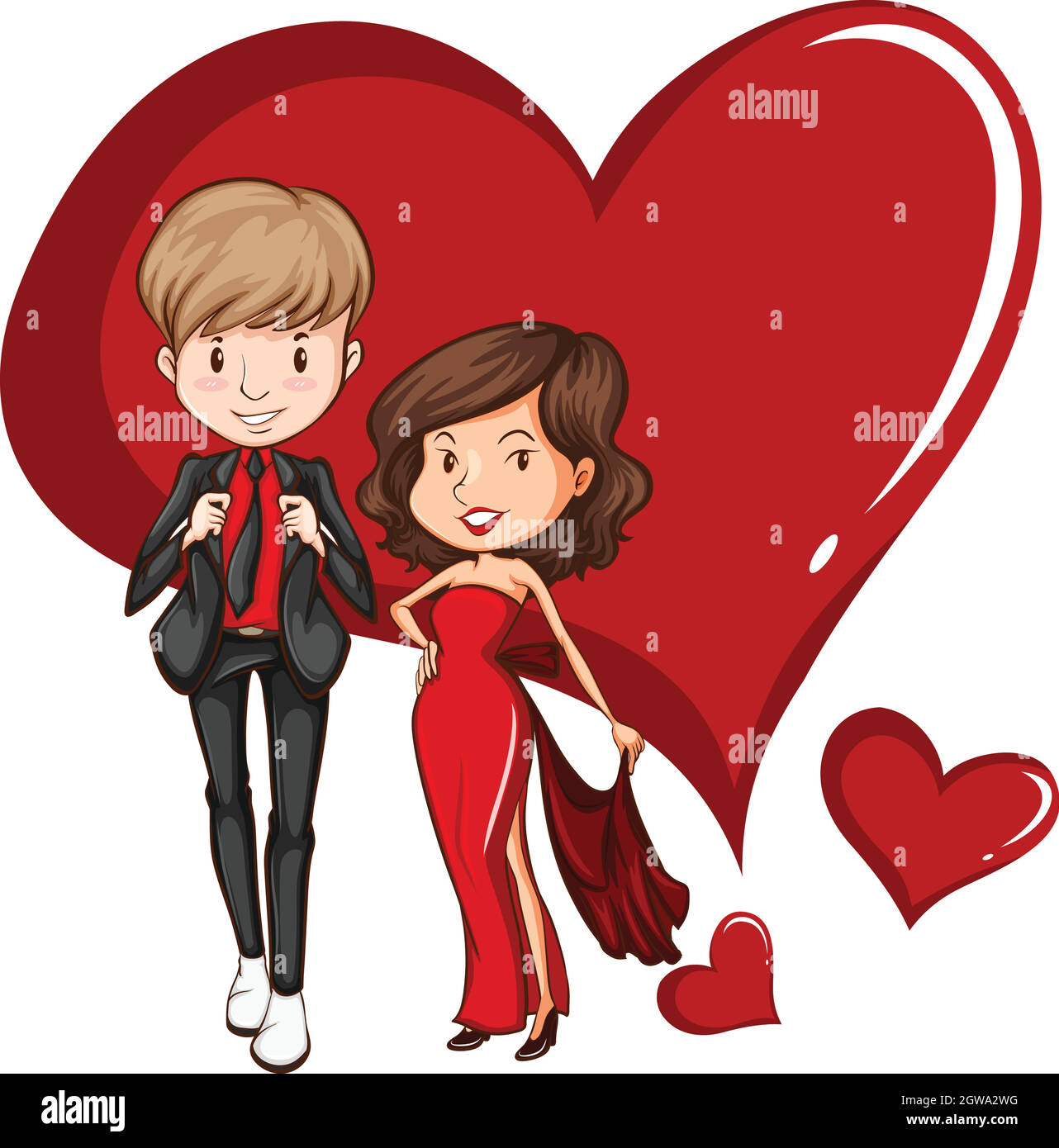Two gorgeous couple Stock Vector