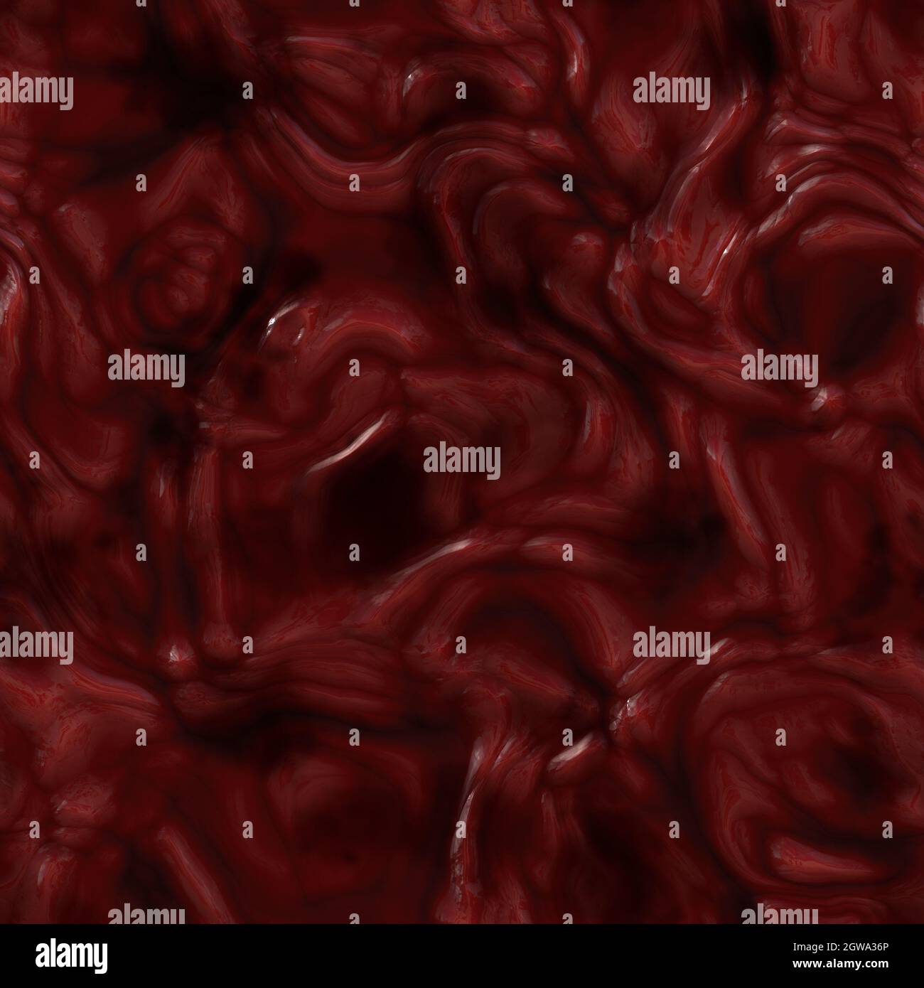 Viscous globules of gory deep red blood clotting seamless tile 3D illustration pattern Stock Photo