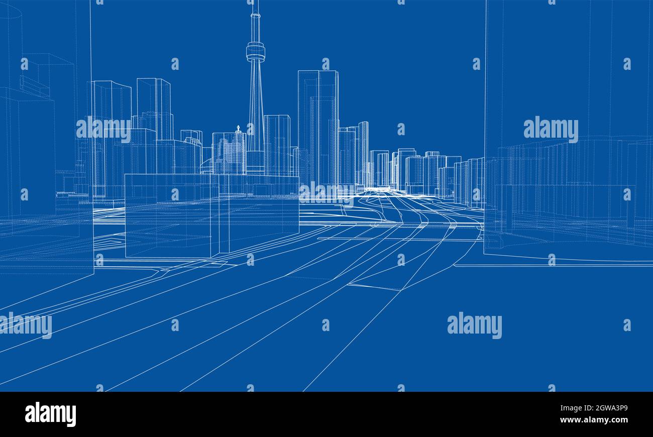 Vector 3d urban landscape. Buildings and roads Stock Vector Image & Art ...
