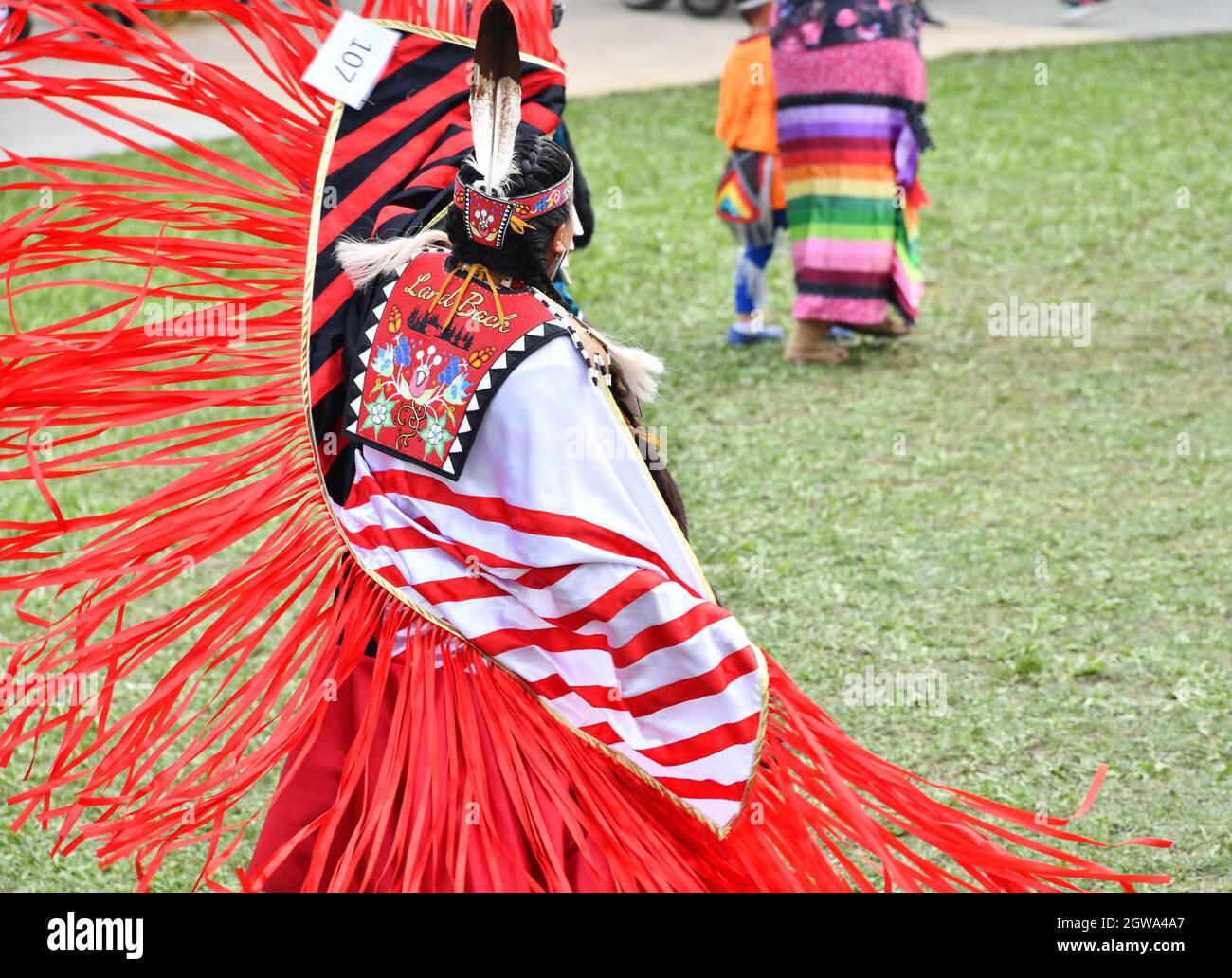 Fort William First Nations pow wow on Mount McKay, for' celebration and healing'. Stock Photo