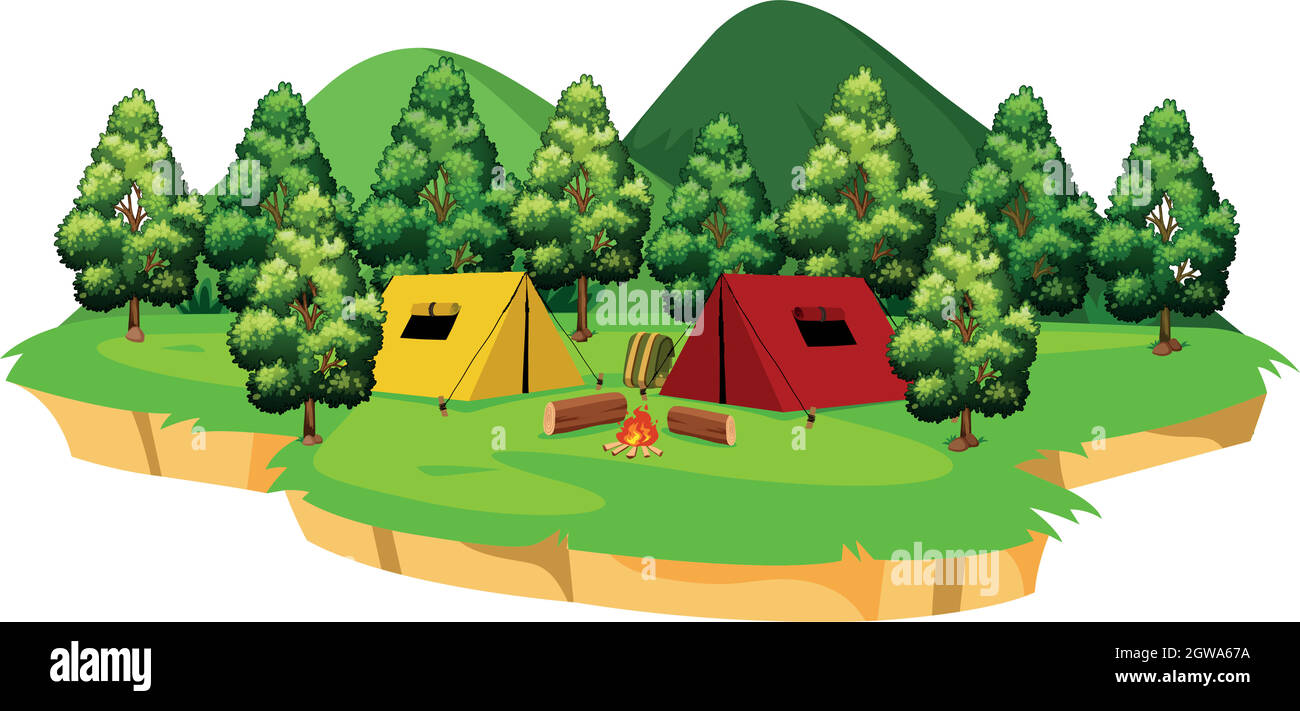 An isolated campsite scene Stock Vector Image & Art - Alamy