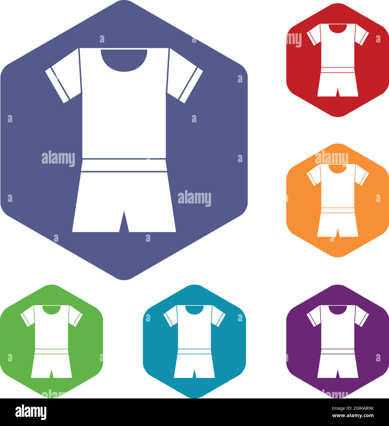 Sport shirt and shorts icons set Stock Vector