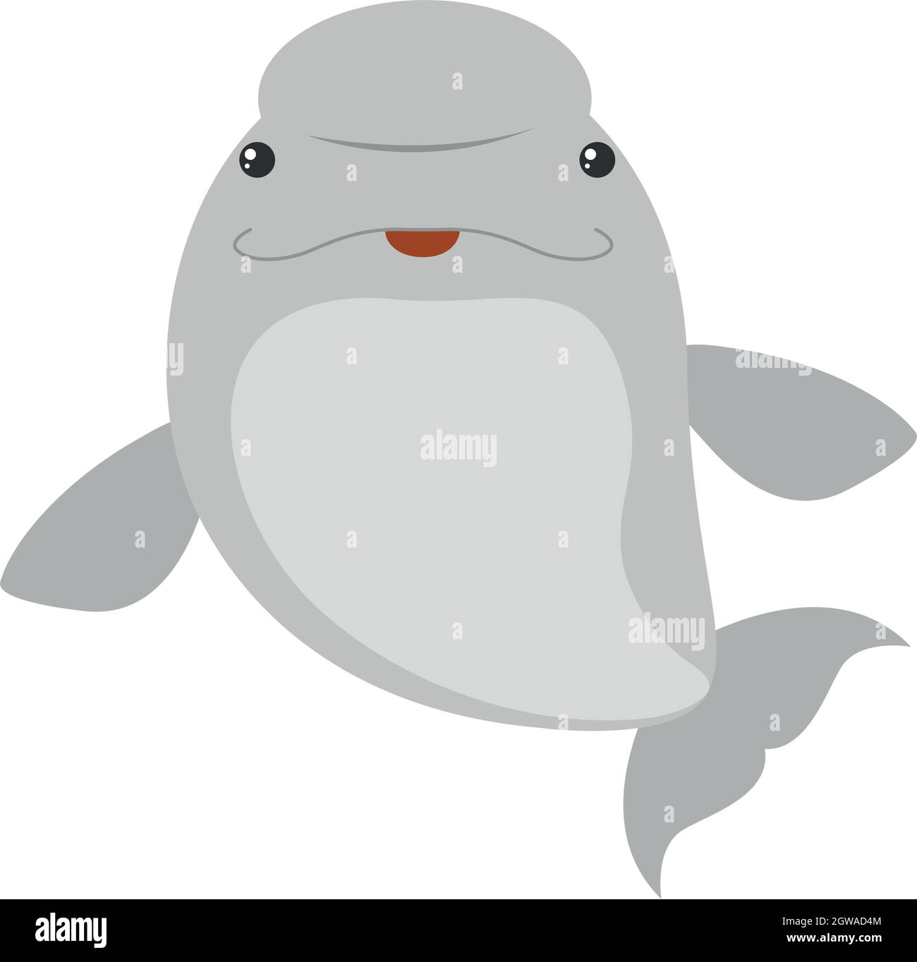 Beluga whale on white background Stock Vector