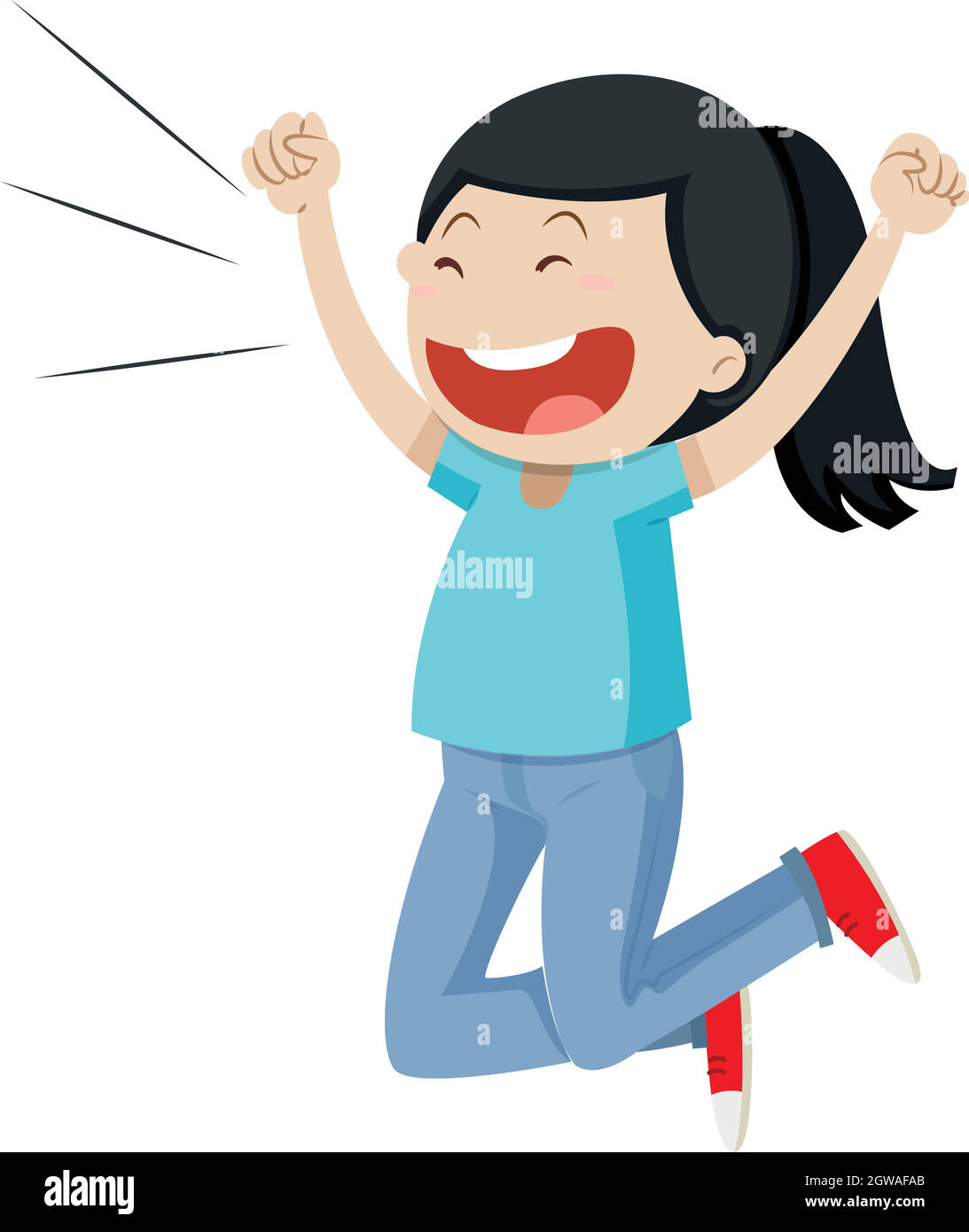 Girl jumping up with excitement Stock Vector Image & Art Alamy