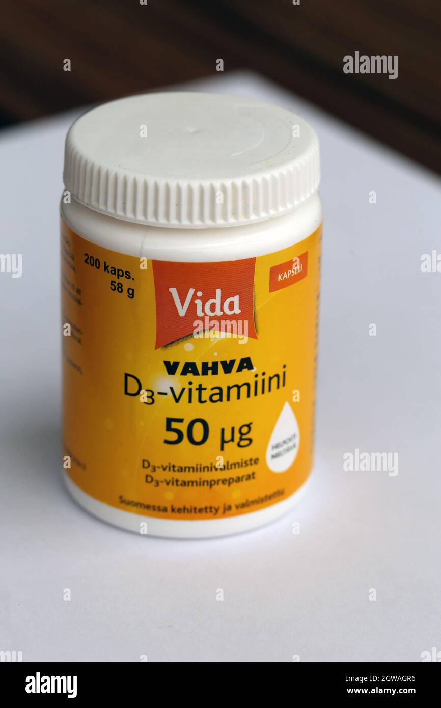 Finnish vitamin D capsules. Vitamin D is important for your immunity