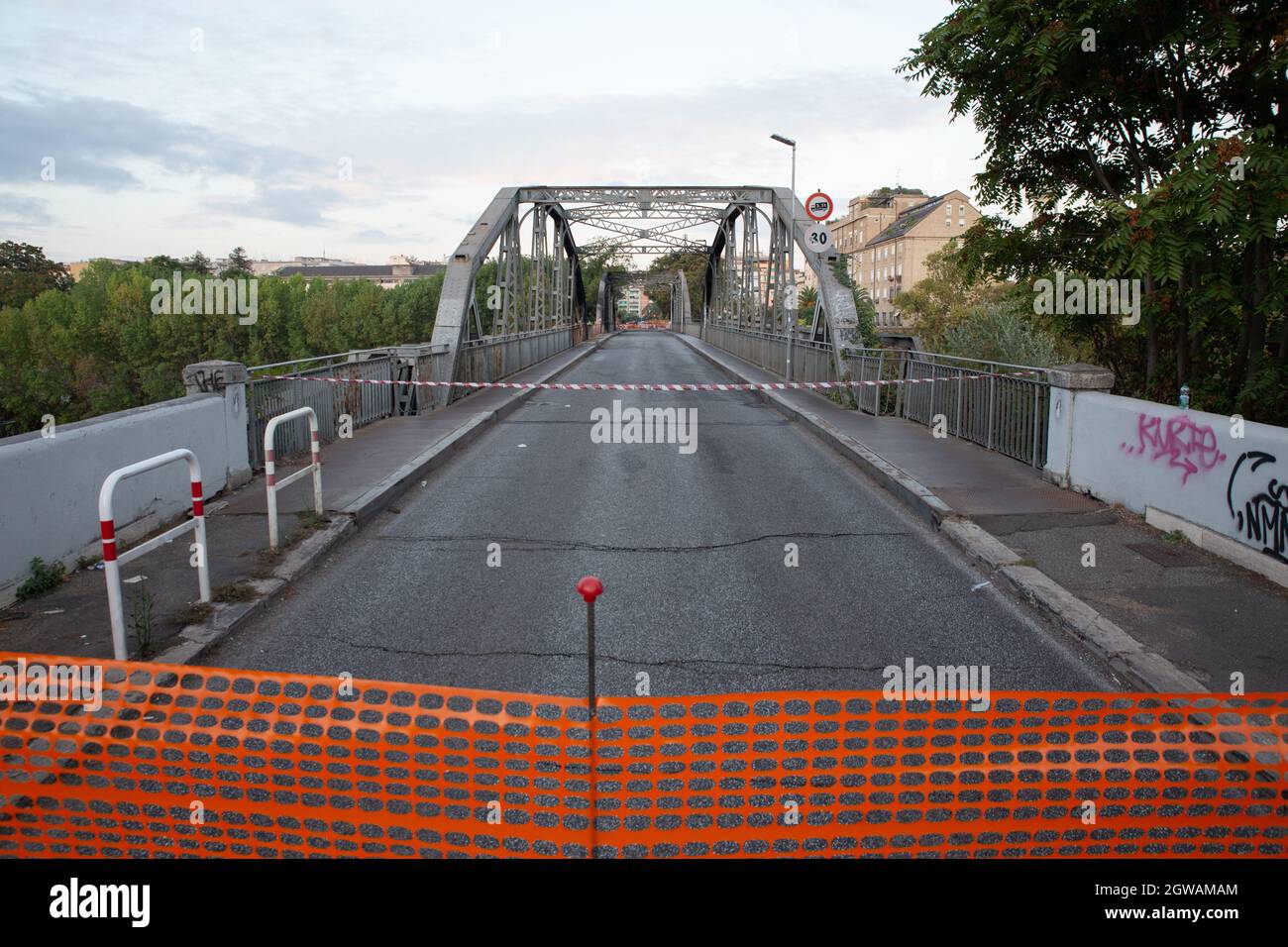 Rome, Italy. 03rd Oct, 2021. View of Bridge of the Industry after fire last night. (Photo by Matteo Nardone/Pacific Press) Credit: Pacific Press Media Production Corp./Alamy Live News Stock Photo