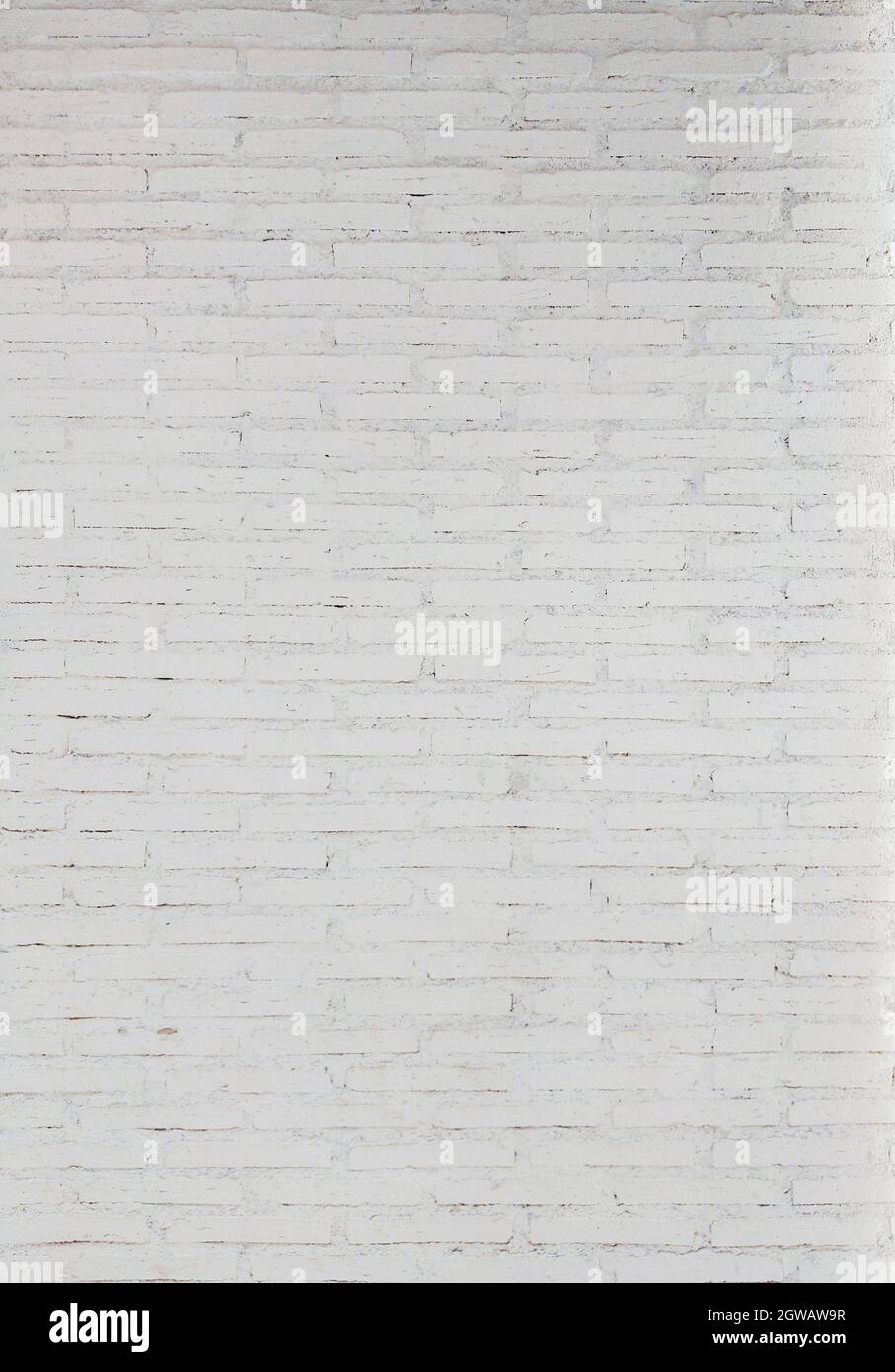 Brick grunge white wall texture background. Stock Photo