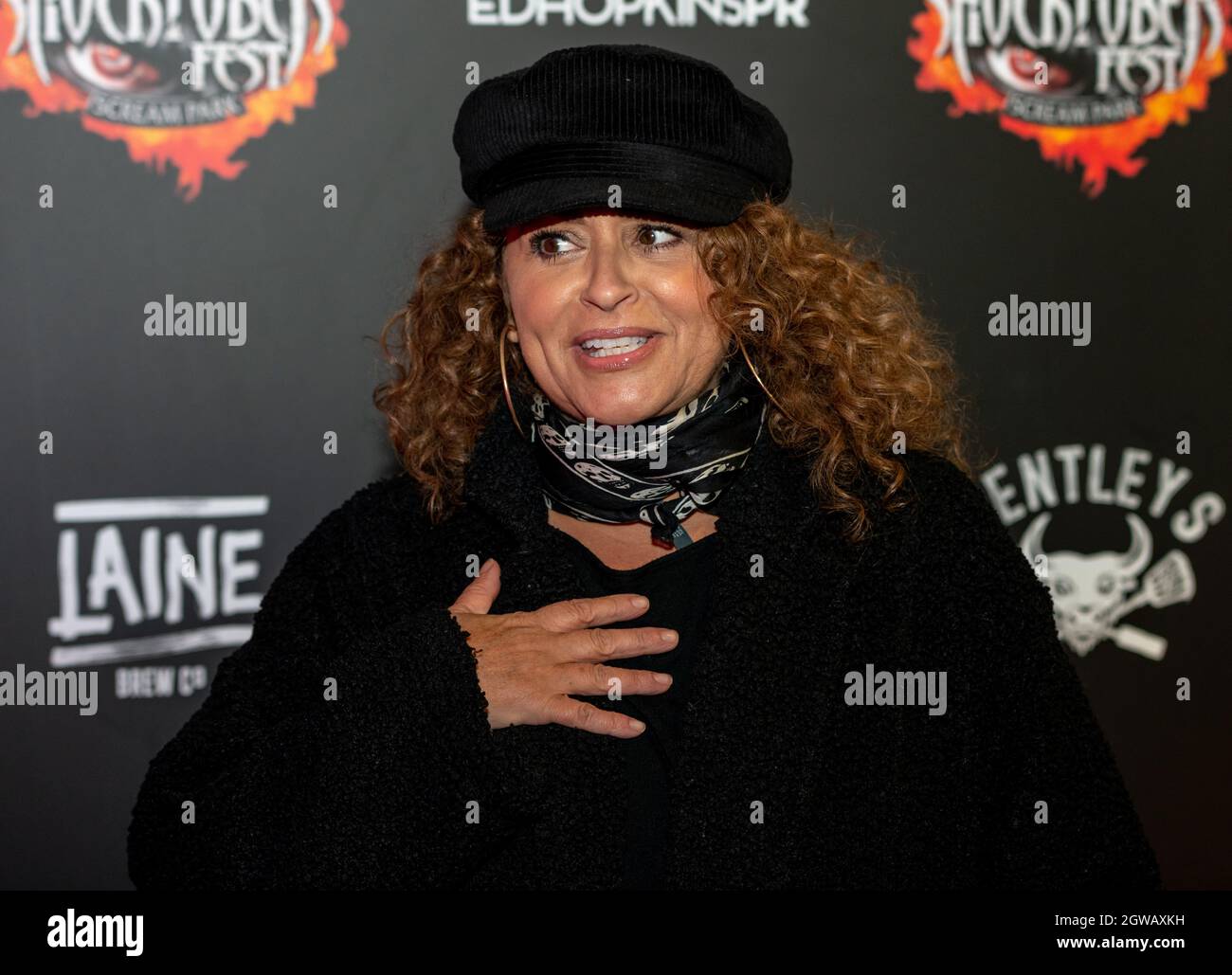 Crawley, UK. 01st Oct, 2021. Nadia Sawalha walks the red carpet at