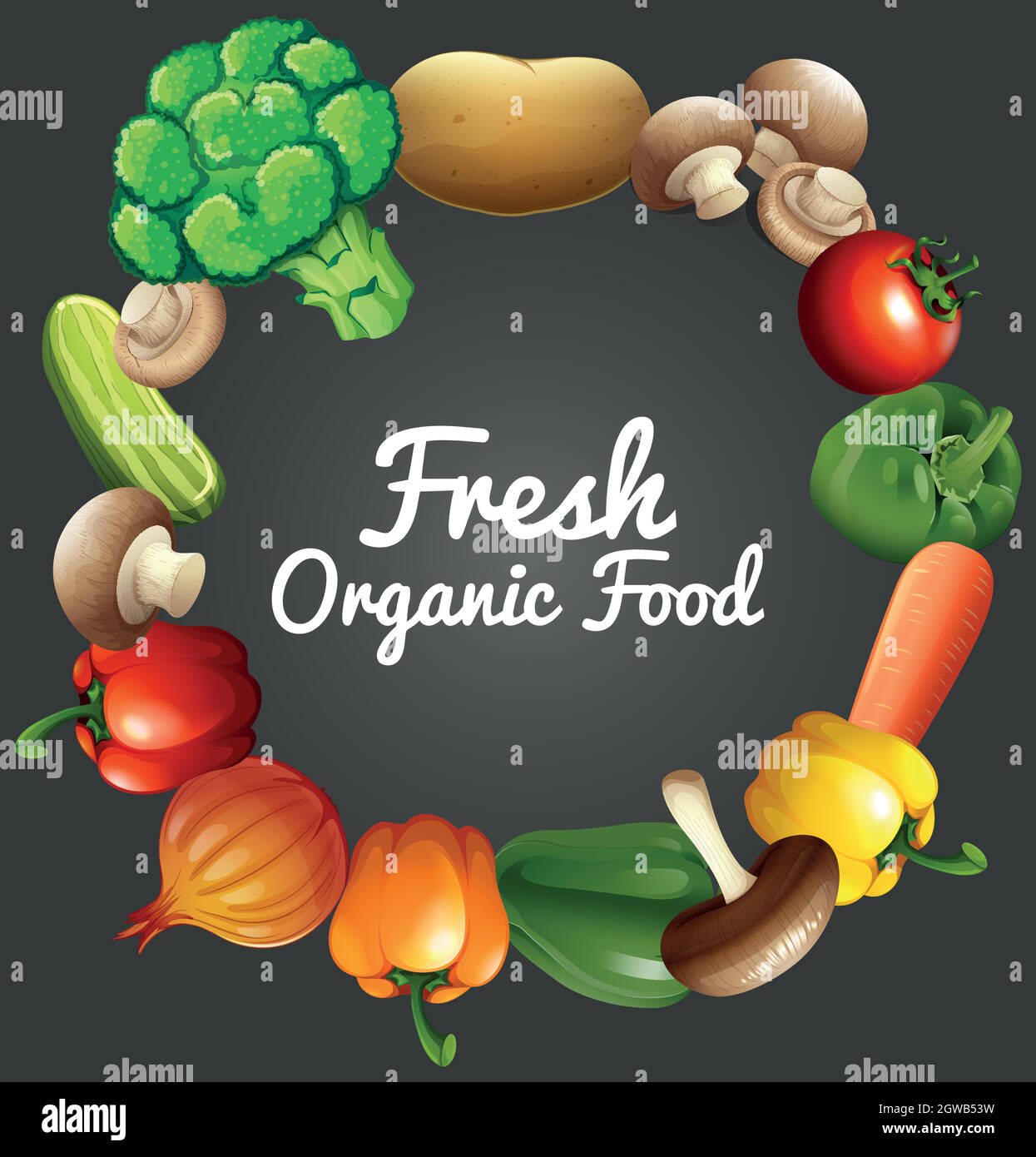 Poster design with organic vegetables Stock Vector Image & Art - Alamy