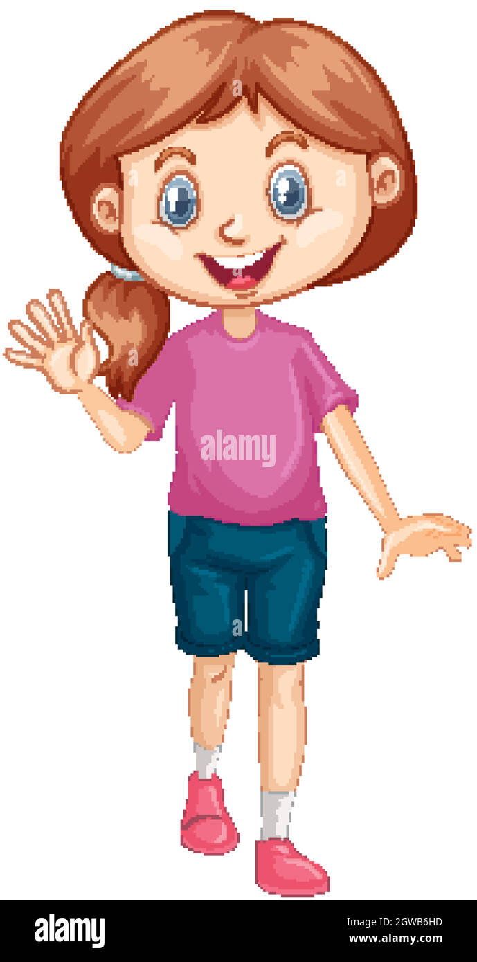 One happy girl in pink shirt Stock Vector Image & Art - Alamy