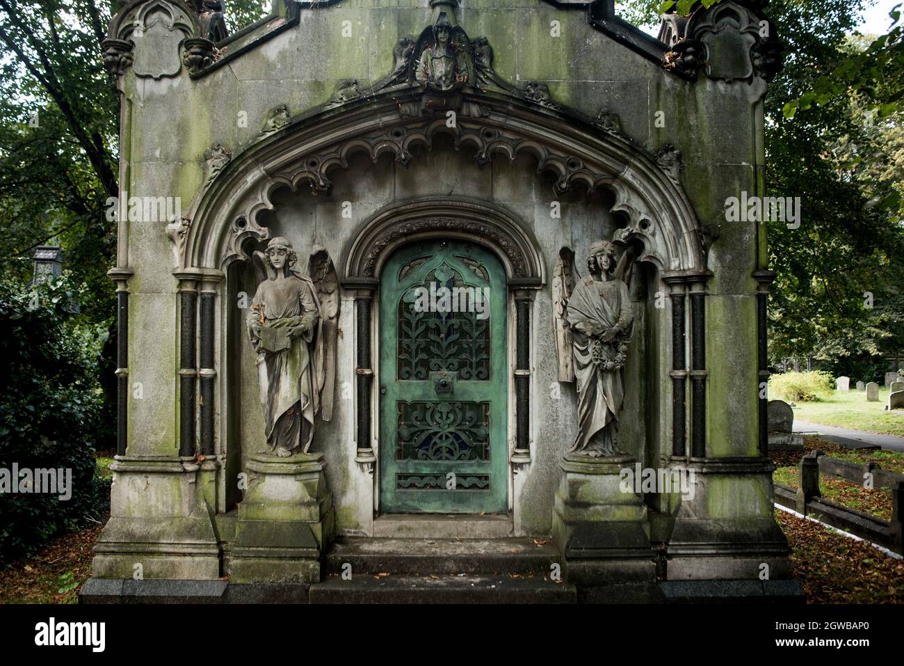 An ornate mausoleum in a Victorian cemetery in London, UK. Stock Photo