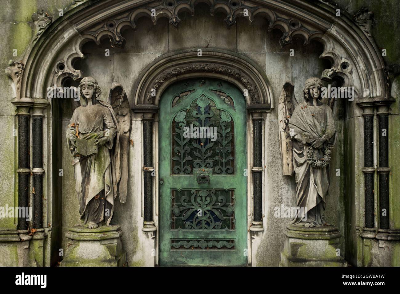 An ornate mausoleum in a Victorian cemetery in London, UK Stock Photo