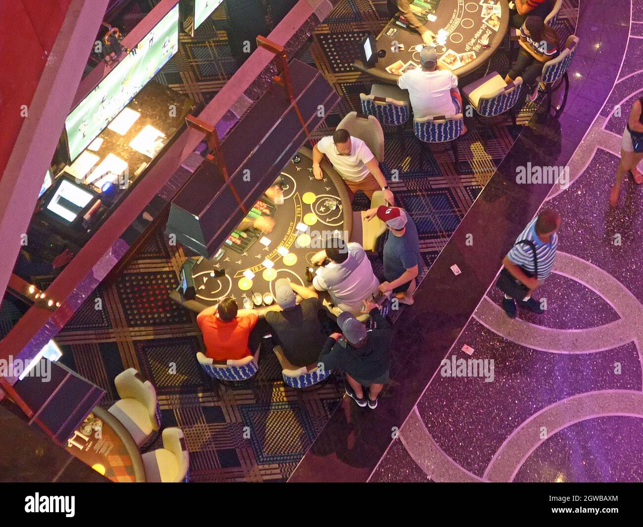 Blackjack Players in Las Vegas Casino Stock Photo