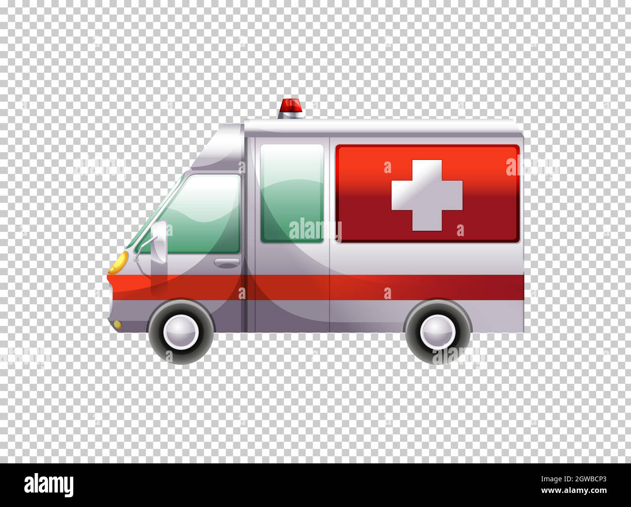 Ambulance van on transparent background Stock Vector