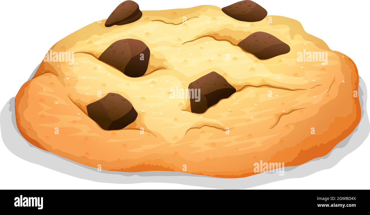 Chocolate chip cookie on white Stock Vector Image & Art Alamy