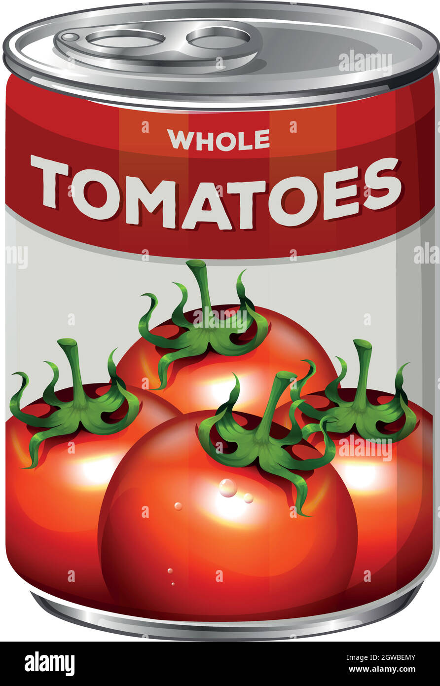 A Can of Whole Tomatoes Stock Vector