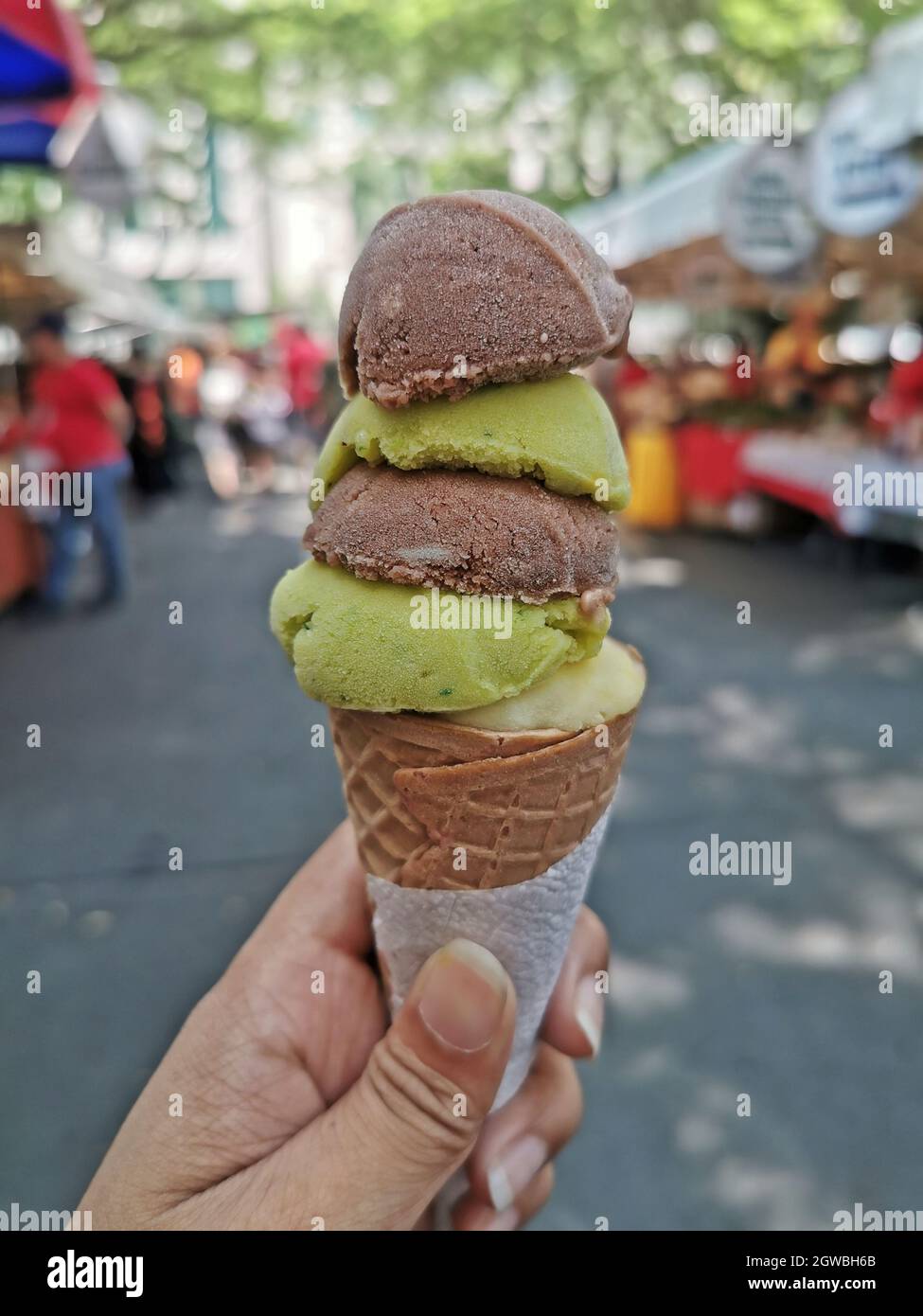 Street Ice Cream Or Sorbetes, As Called In The Philippines. Stock Photo