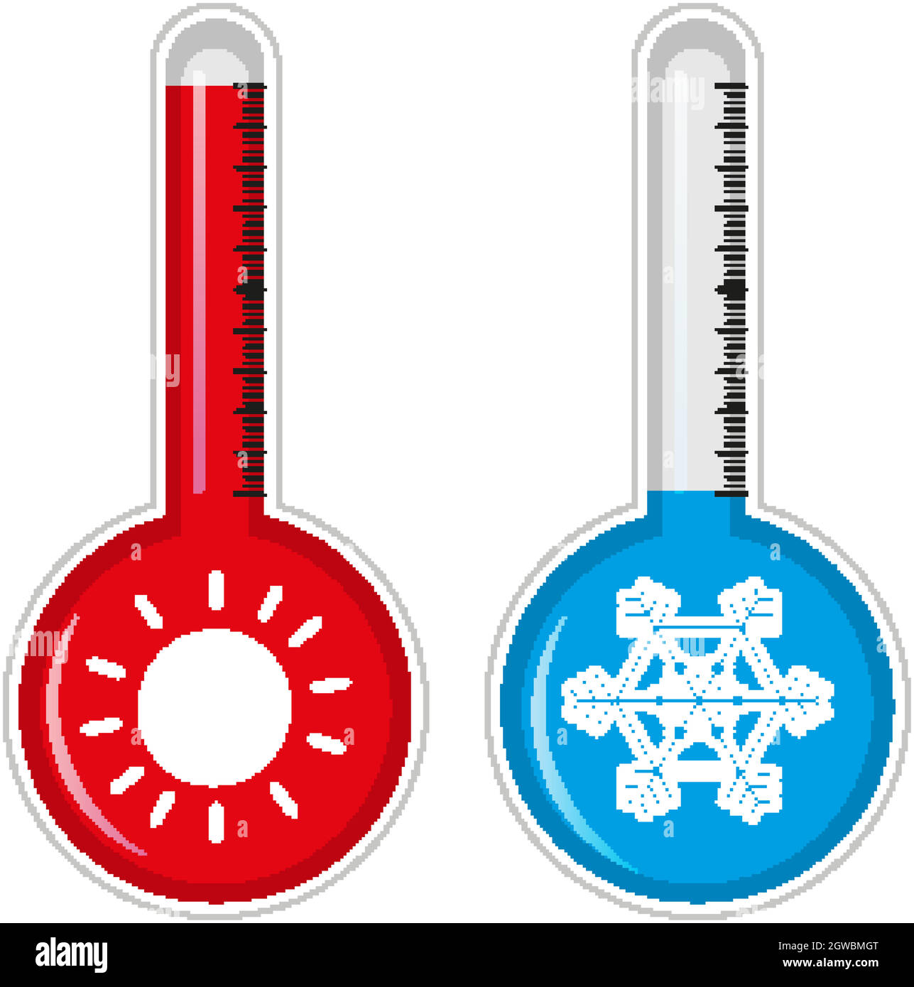 Cartoon thermometer hot and cold Stock Vector Images Alamy