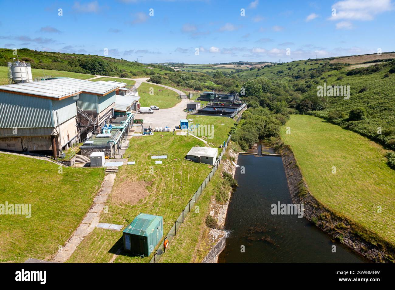 Drinking water treatment facilities at Stithians Reservoir Cornwall