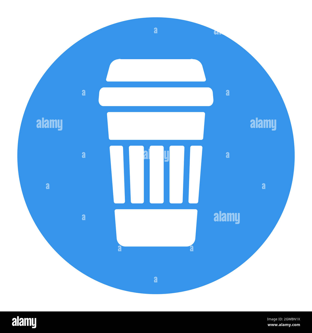 Takeaway paper coffee cup vector white glyph icon Stock Vector